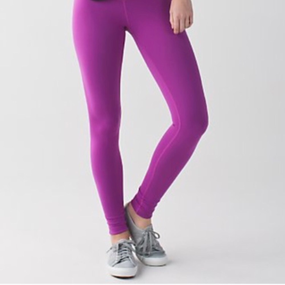 Reversible purple and black Lululemon leggings